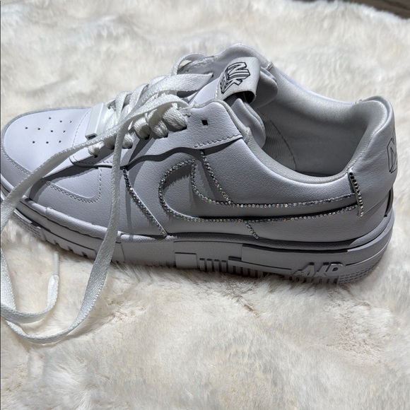 New Nike White Sneakers with Rhinestones Custom - Picture 9 of 11